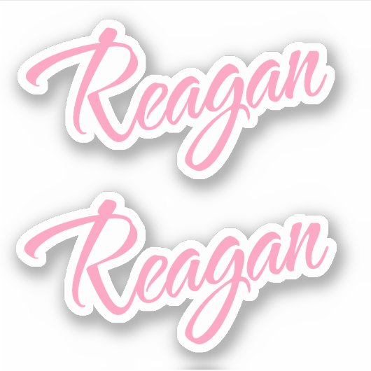 Reagan Decorative Name in Pink x2 Aufkleber (Vorderseite)