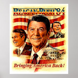 REAGAN FÜR PRÄSIDENT Vintage-Wahlkampfwerbung Poster