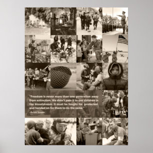 Reagans berühmte Freedom-Zitat. Kurierte Bilder. Poster