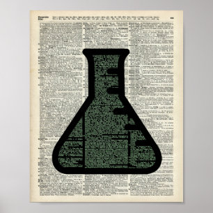 Reagenzglas-Wörterbuch-Kunst Poster