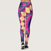 Reagierender Neonglühen-Blume Boho Raveuvmandala Leggings (Rückseite)