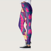 Reagierender Neonglühen-Blume Boho Raveuvmandala Leggings (Links)