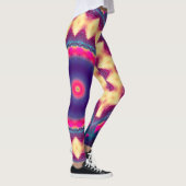 Reagierender Neonglühen-Blume Boho Raveuvmandala Leggings (Rechts)