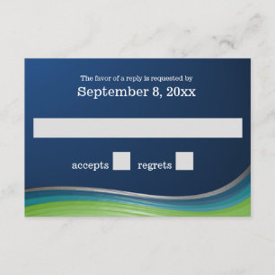 Reaktion auf blaue und grüne Welle RSVP Karte