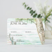 Reaktion auf Hochzeiten im Wasserfarbensee RSVP Karte (Stehend Vorderseite)