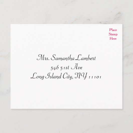 Reaktion auf Hochzeitsfeiern mit roten und rosa UA Einladungspostkarte (Rückseite)