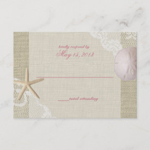 Reaktion von Spitzen und Sand Dollar Beach RSVP Karte