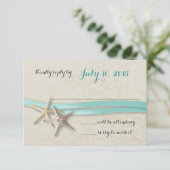 Reaktion von Starfish und Ribbon Beach RSVP Karte (Stehend Vorderseite)