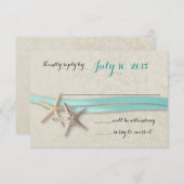 Reaktion von Starfish und Ribbon Beach RSVP Karte (Vorne/Hinten)