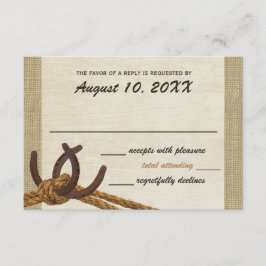 Reaktion von Western und Pferdeschuhen RSVP Karte