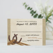 Reaktion von Western und Pferdeschuhen RSVP Karte (Stehend Vorderseite)