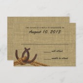 Reaktion von Western und Pferdeschuhen RSVP Karte (Vorne/Hinten)