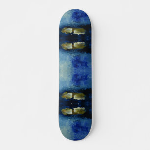 Reaktionsblaues Bastract-Bild auf Skateboard