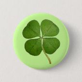 Real 4 Leaf Cloud Kleeblatt Button (Vorderseite)