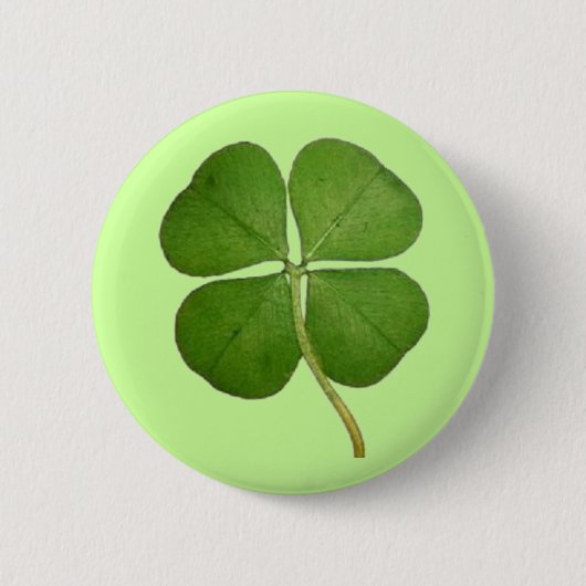 Real 4 Leaf Cloud Kleeblatt Button (Vorderseite)