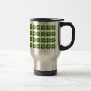 Real 4 Leaf Clover Kleeblatt Reisen Reisebecher