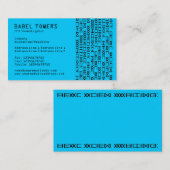 Real Alien Writing - Blue Visitenkarte (Vorne/Hinten)