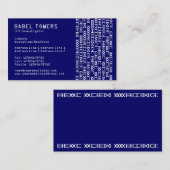 Real Alien Writing - Dark Blue Visitenkarte (Vorne/Hinten)