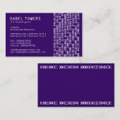 Real Alien Writing - Dunkel Lila Visitenkarte (Vorne/Hinten)