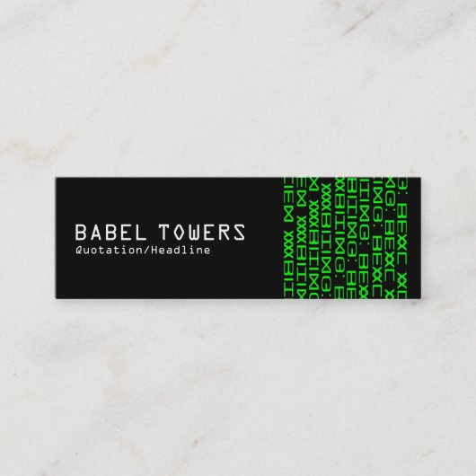 Real Alien Writing Mini Visitenkarte (Vorderseite)