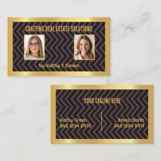 Real Anwesen 2 Namen Visitenkarte (Vorne/Hinten)