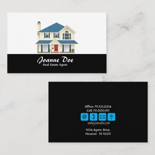 Real Anwesen Agent 2 Visitenkarte (Vorne/Hinten)