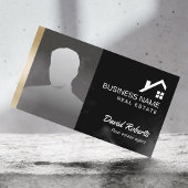 Real Anwesen Agent Beruflich Black & Gold Foto Visitenkarte