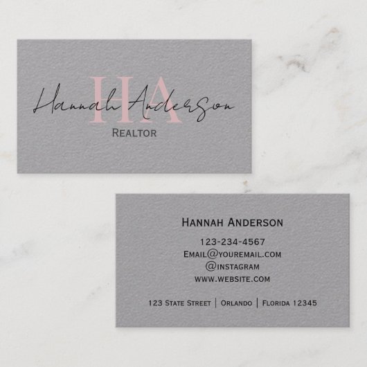 Real Anwesen Agent Beruflich Einfaches Skript Visitenkarte (Vorne/Hinten)