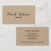 Real Anwesen Agent Beruflich Einfaches Skript Visitenkarte (Vorne/Hinten)