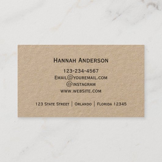 Real Anwesen Agent Beruflich Einfaches Skript Visitenkarte (Rückseite)