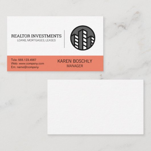 Real Anwesen Agent | BERUFLICH Visitenkarte (Vorne/Hinten)