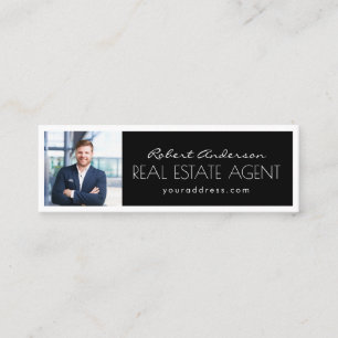 Real Anwesen Agent Black & White Bordecard Mini Visitenkarte