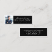 Real Anwesen Agent Black & White Bordecard Mini Visitenkarte (Vorne/Hinten)