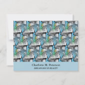 Real Anwesen Agent Blue House Muster Mitteilungskarte (Vorderseite)