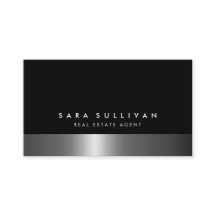 Real Anwesen Agent Bold Dark Chrome Business Card
