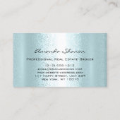 Real Anwesen Agent Broker House Blue Glitzer Visitenkarte (Rückseite)