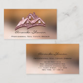 Real Anwesen Agent Broker House Glitzer Rose House Visitenkarte (Vorne/Hinten)