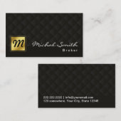 Real Anwesen Agent Broker Luxus Black Gold Visitenkarte (Vorne/Hinten)