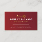 Real Anwesen Agent Broker Luxus Golden Key Visitenkarte (Vorderseite)