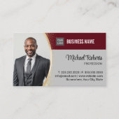 Real Anwesen Agent Burgundy Red Beruflich Foto Visitenkarte (Vorderseite)