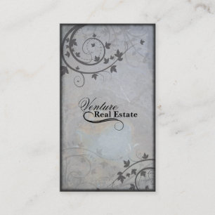 Real Anwesen Agent Business Card - Grau-Blau Visitenkarte