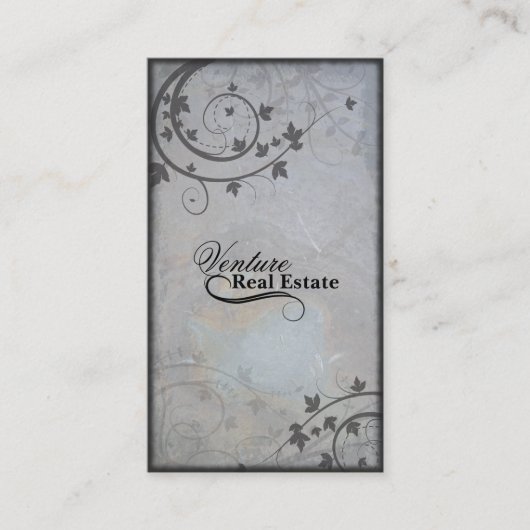 Real Anwesen Agent Business Card - Grau-Blau Visitenkarte (Vorderseite)