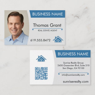 Real Anwesen Agent Business Card Moderner QR Code Visitenkarte
