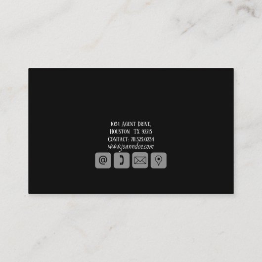 Real Anwesen Agent Business Card Visitenkarte (Rückseite)