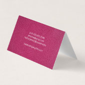 Real Anwesen Agent City | Rosa Leder Visitenkarten (Rückseite)