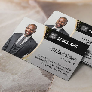 Real Anwesen Agent Consultant Gold Glitzer Foto Visitenkarte