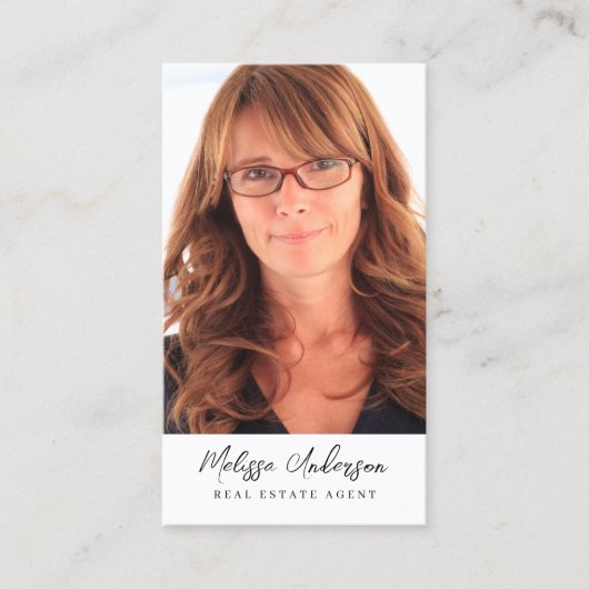 Real Anwesen Agent Foto QR-Code Visitenkarte (Vorderseite)