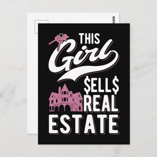 Real Anwesen Agent Funny Broker Girl Postkarte (Vorne/Hinten)