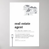 Real Anwesen Agent Funny Definition Wanddekor Poster (Vorne)