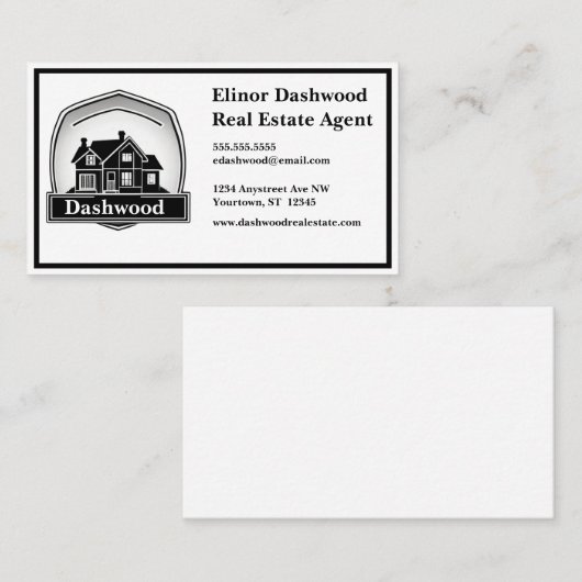 Real-Anwesen-Agent für das Logo "Graues Haus und S Visitenkarte (Vorne/Hinten)
